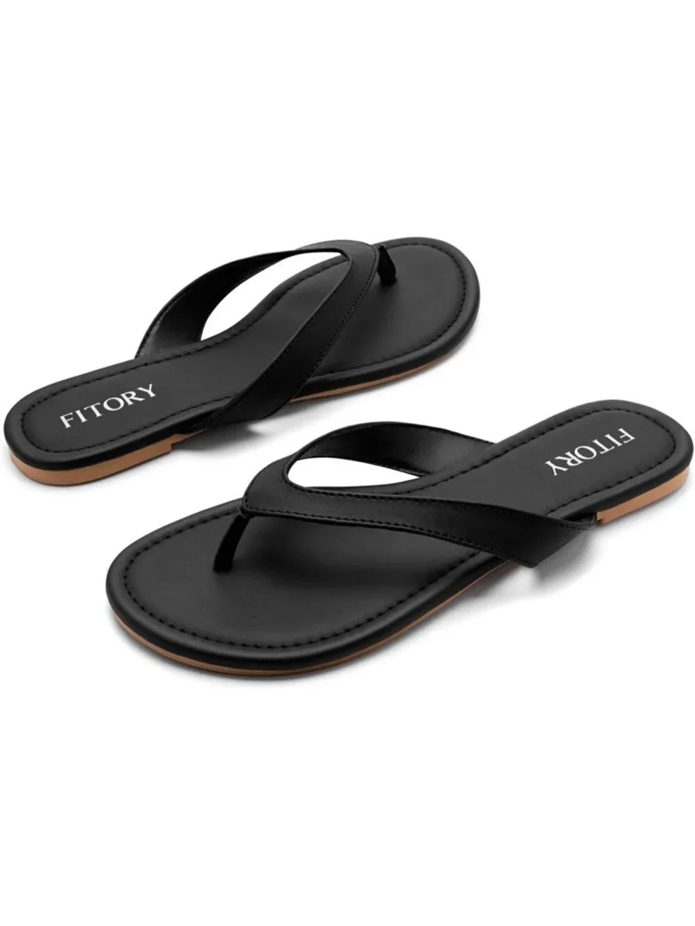 Women's Black Casual Flip Flops Comfortable Thong Walking Slide Summer Beach